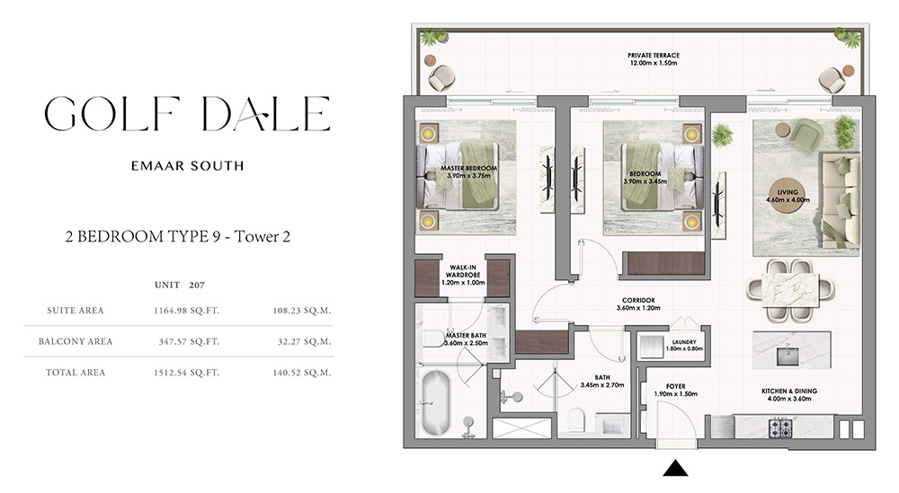 2 bedroom apartment floor plan